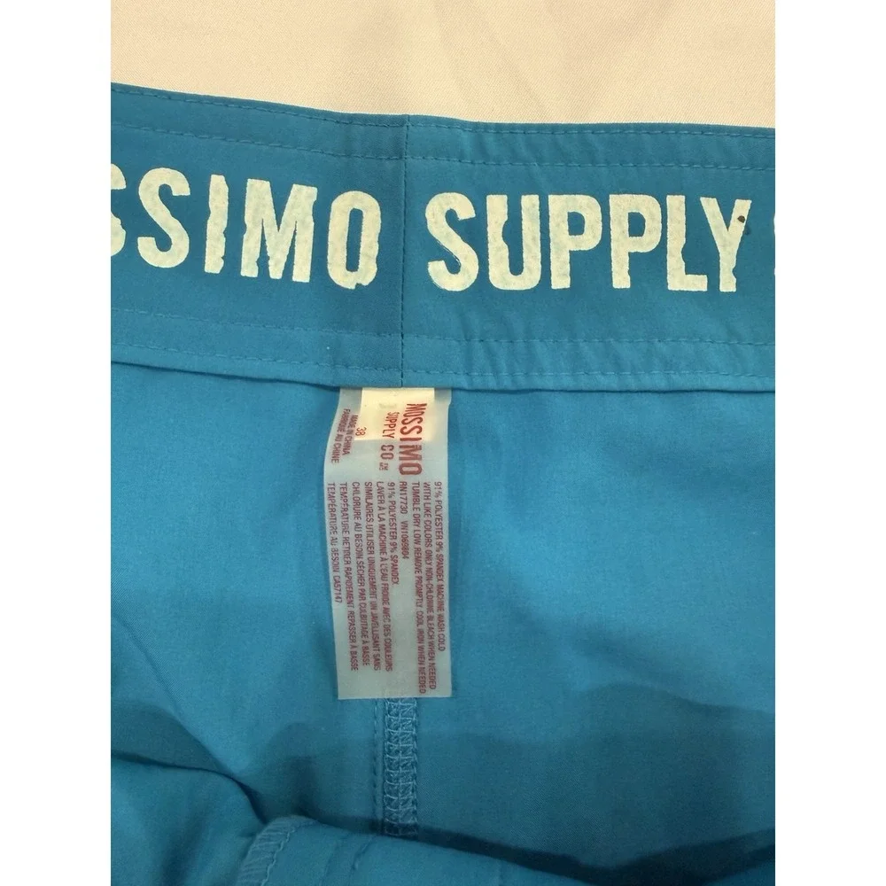Mossimo Supply Co Men Board Short 38 Blue Drawstring Mid Rise Lightweight Beach